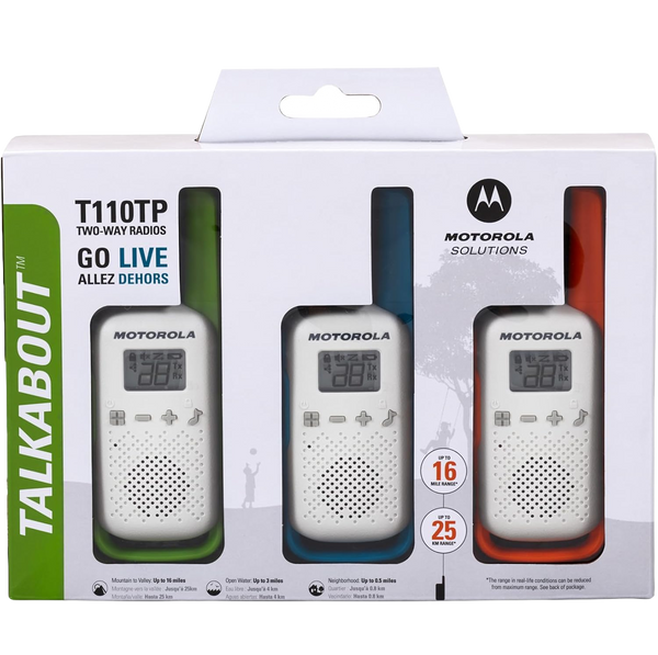 Radios Motorolas Serie Talkabout T110 Hasta 16 Millas (25,7 km)