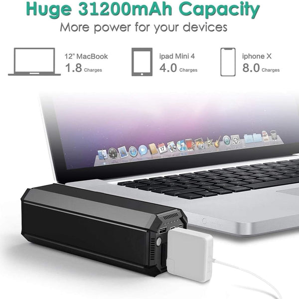 Cargador Portátil para Laptop, 31200 mAh Alta Capacidad Compatible con/ Macbook y Notebook