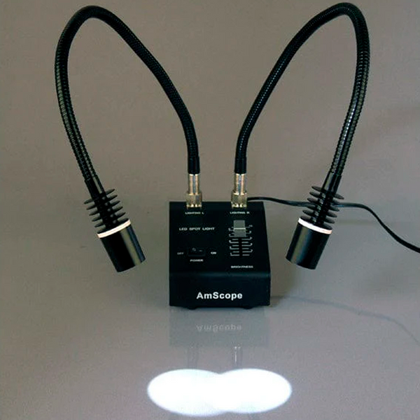 Iluminador de Luz UV 365 AmScope de 6 vatios con Doble Brazo Flexible LED
