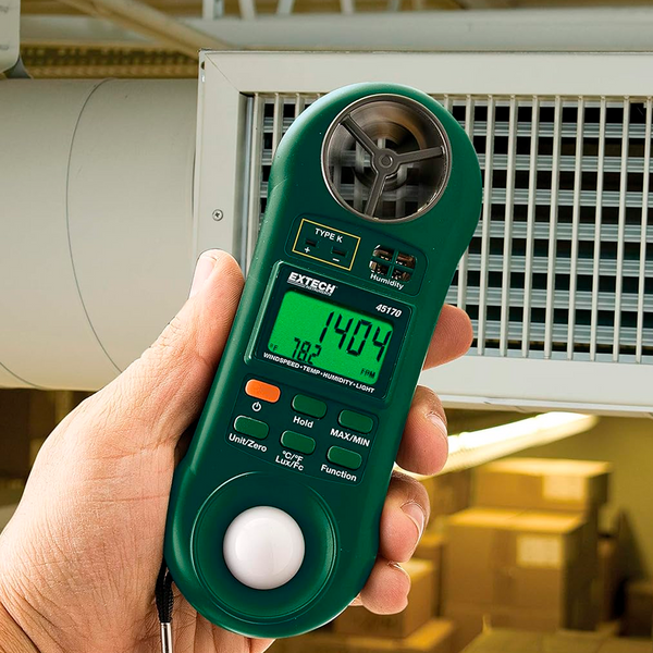 Medidor Extech Humedad, Temperatura, Flujo de Aire y Luz