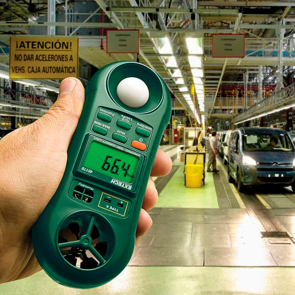 Medidor Extech Humedad, Temperatura, Flujo de Aire y Luz