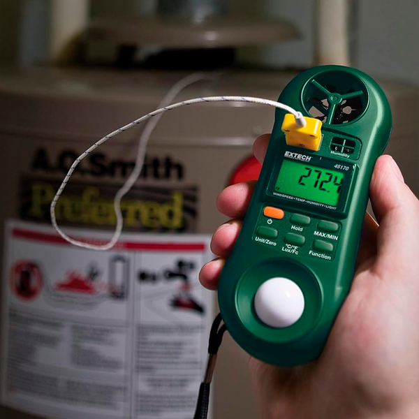 Medidor Extech Humedad, Temperatura, Flujo de Aire y Luz 