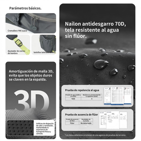 Morral Naturehike Serie Oxygen Ultraligero Plegable de Capacidad de 20 L