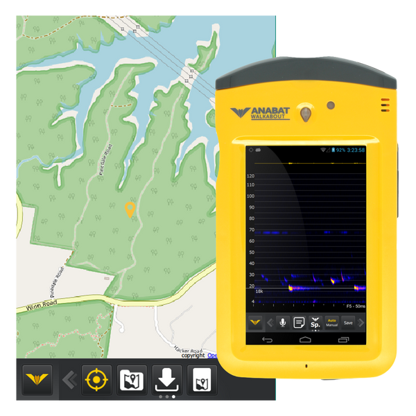 Detector Ativo de Morcegos Anabat Walkabout de Espectro Completo e Zero Crossing com Tela Sensível ao Toque