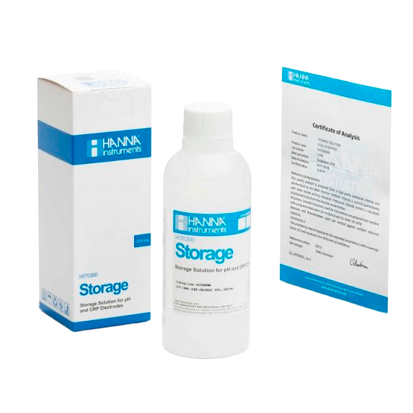Almacenamiento de Electrodos de pH Soluciones Buffer Hanna para Calibración de pH
