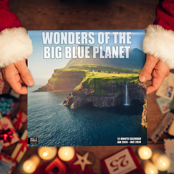 Calendario de pared 2024 colgante de Wonders of the Big Blue Planet