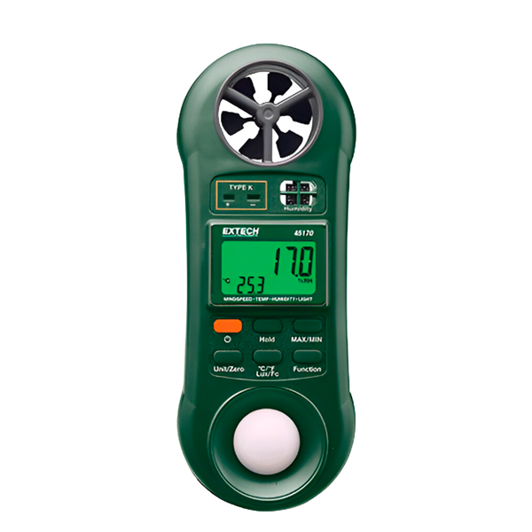 Medidor Extech Humedad, Temperatura, Flujo de Aire y Luz ²⁵