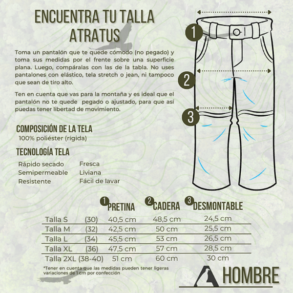 Pantalón Masculino Rupornis Convertible para Senderismo