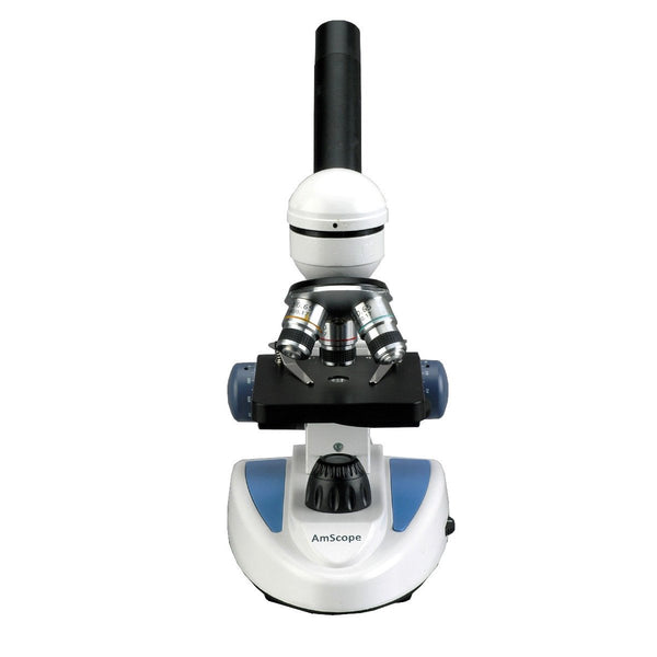 Microscopio Monocular AmScope M158C-E hasta 400× con Cabeza Rotatoria de 360° 