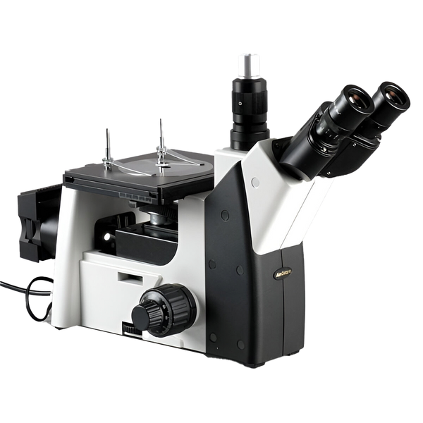 Microscopio Metalúrgico Invertido Trinocular Amscope 50X-1250X + Cámara 10 MP