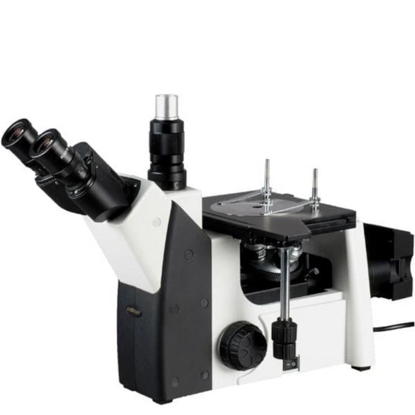 Microscopio Metalúrgico Invertido Trinocular Amscope 50X-1250X + Cámara 10 MP