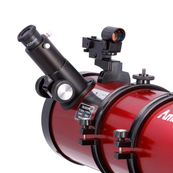Telescopio Reflector AmScope Serie EQ con Montura Ecuatorial y Trípode de Acero Inoxidable