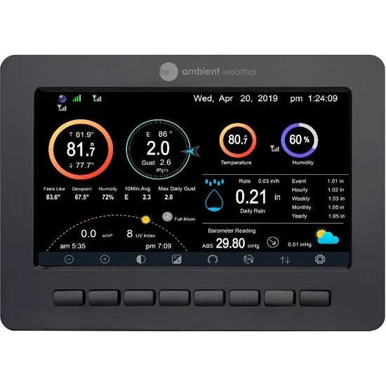Estación Meteorológica Inteligente Profesional Ambient Weather Ultrasónica WS-5000, Alimentación por Cable
