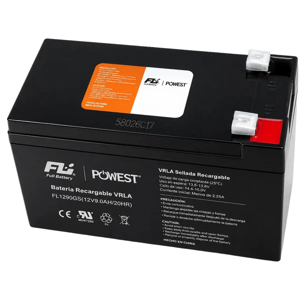 Batería Sellada Recargable Powest Serie VRLA 12V 9Ah/20Hr 