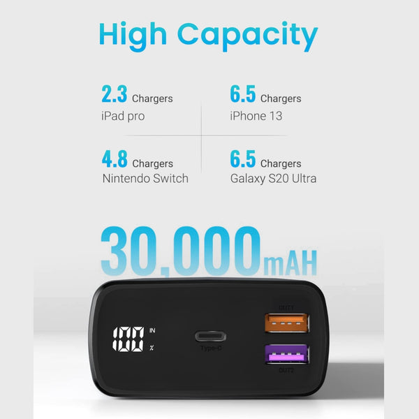 Batería de Reserva 65 W, 30000 mAh