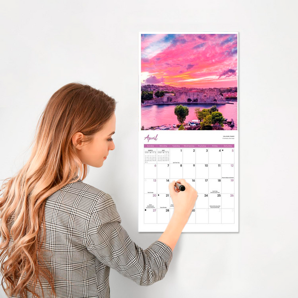 Calendario Mensual de Pared 2025 Atardeceres