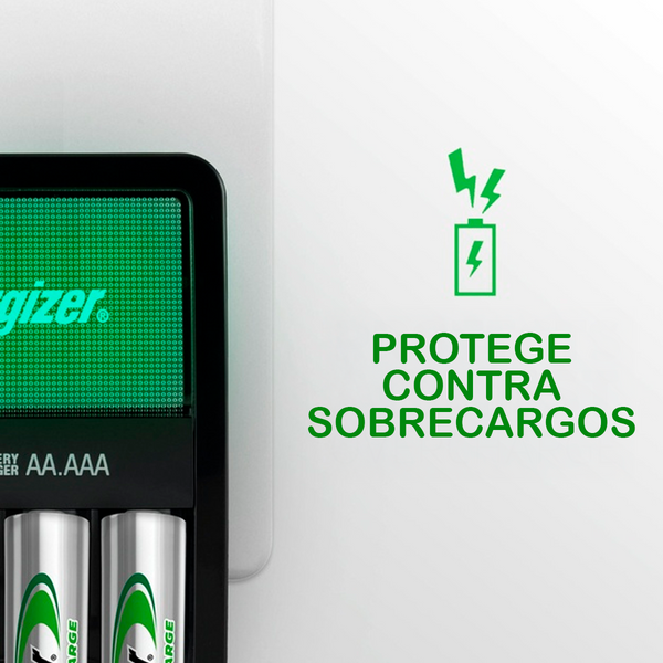 Cargador Maxi Energizer para 4 Baterías AA/AAA 