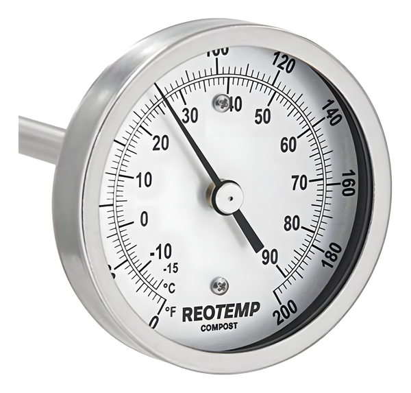 Termómetros Reotemp para Compostaje de Trabajo Super Pesado Sondas de 9,5 mm Ø y desde 61 cm de Longitud
