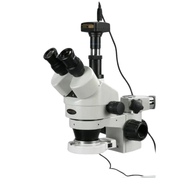 Microscopio Estereo Trinocular LED Amscope 3.5X-90X Stereo Microscope con Cámara 5MP