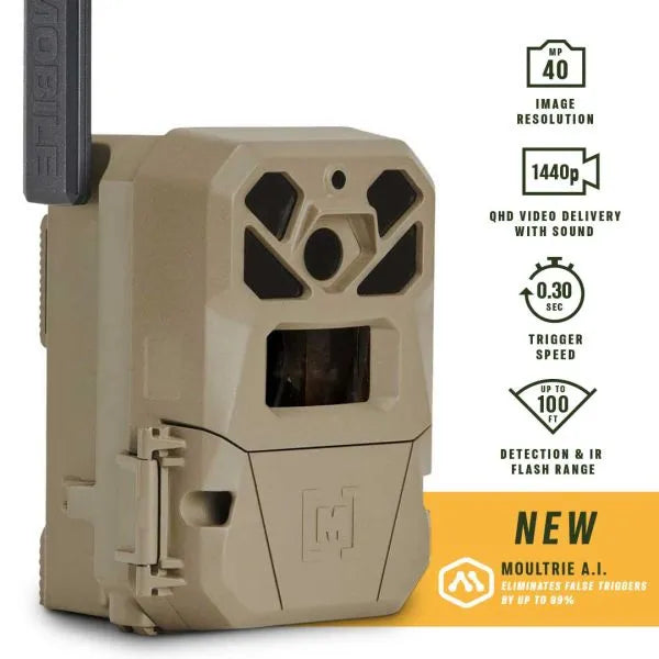Cámara de Rastreo Celular Moultrie Serie Edge 2 Pro 40 MP 1440p con GPS y Memoria Interna