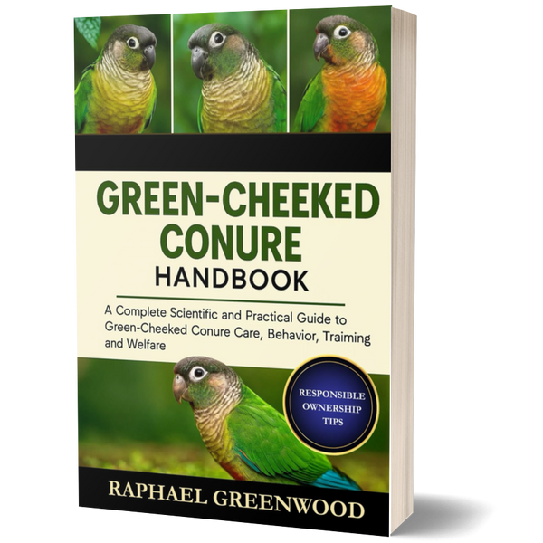 GREEN CHEEKED CONURE HANDBOOK: A Complete Scientific and Practical Guide to Green-Cheeked Conure Care, Behavior, Training, and Welfare