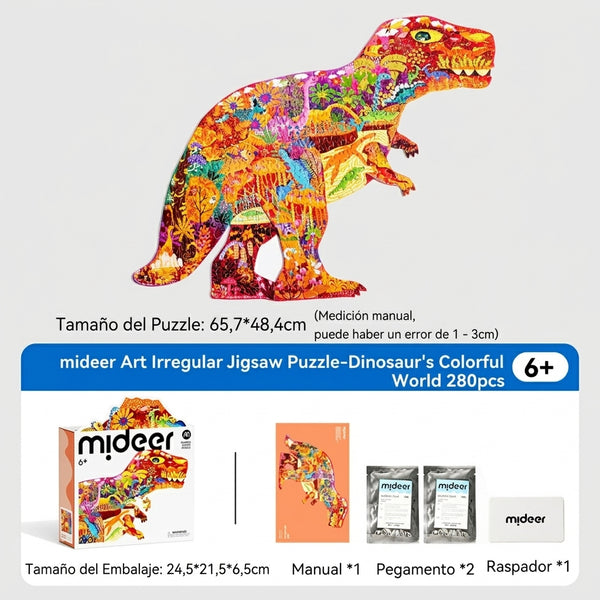 Rompecabezas Mundo de Dinosaurios de 280 Piezas para (+6)