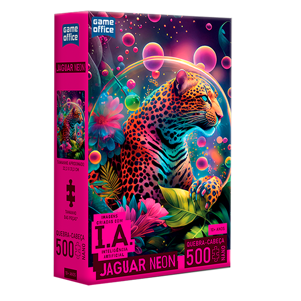 Jaguar Neón – Rompecabezas de 500 Piezas Nano (+8)