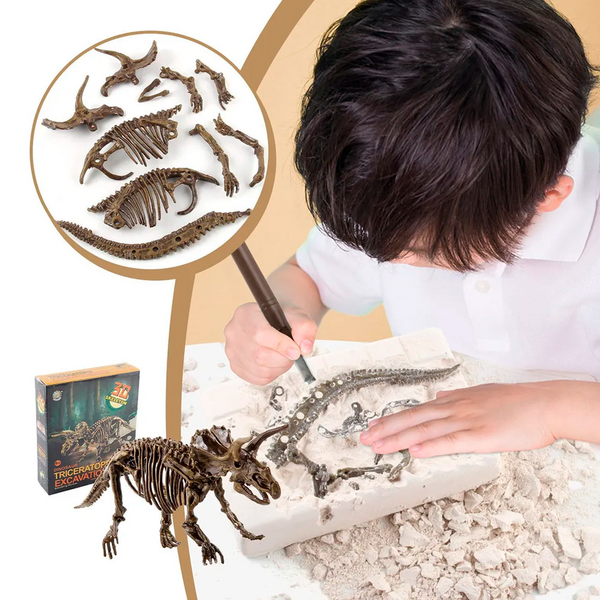 Juguete de Dinosaurio Jurassic World Kit de Excavación Arqueológica con Esqueletos Artesanales Juguete Educativo de Ciencia para Niños (Para Mayores de +6)