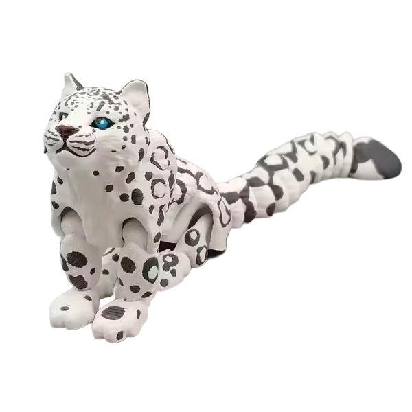 Juguete de Simulación de Leopardo de las Nieve impresas en 3D Articulado (+3)