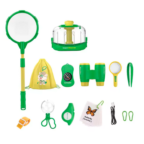Kit de Coleta de Insetos para Crianças de Brinquedos de Exploração da Natureza ao Ar Livre de 14 Peças Educacional STEM para Caminhadas e Acampamento (+3)