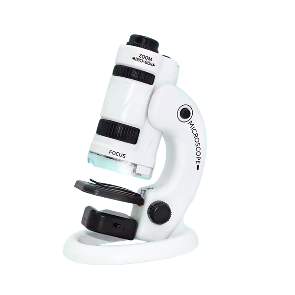 Kit de Microscopio Portátil 60×-120×/180× para Aprendizaje Científico (+6)