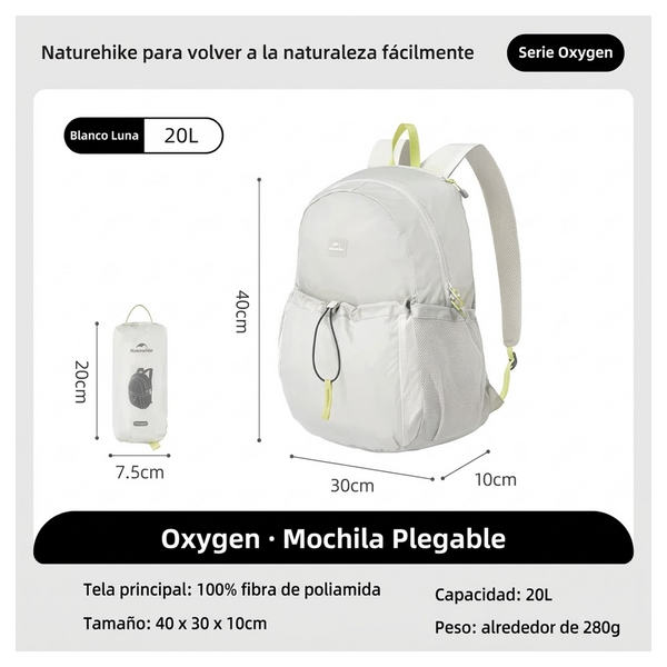 Morral Naturehike Serie Oxygen Ultraligero Plegable de Capacidad de 20 L