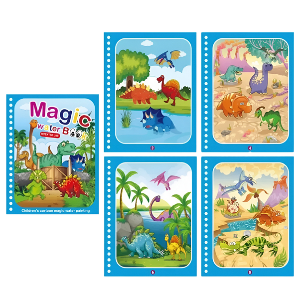 Libro Mágico de Colorear con Agua para Niños, Libro de Colorear Reutilizable (+3)