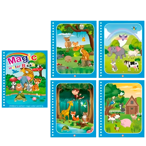 Libro Mágico de Colorear con Agua para Niños, Libro de Colorear Reutilizable (+3)