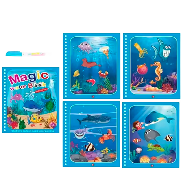 Libro Mágico de Colorear con Agua para Niños, Libro de Colorear Reutilizable (+3)