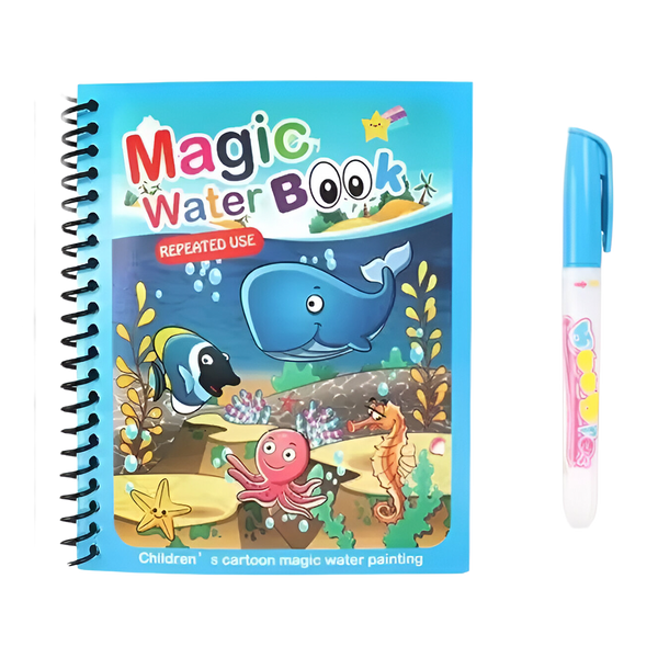Libro Mágico de Colorear con Agua para Niños, Libro de Colorear Reutilizable (+3)