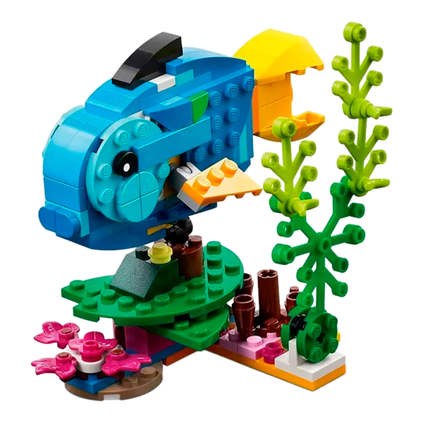 Loro Exótico 3 en 1 – Set de Construcción de Animales con Bloques Transformables (+6)