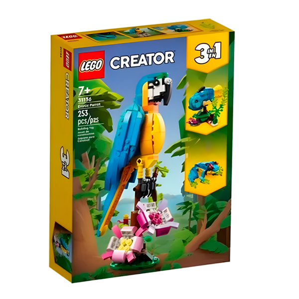 Loro Exótico 3 en 1 – Set de Construcción de Animales con Bloques Transformables (+6)