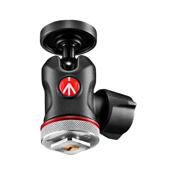 MH492LCD-BHUS - Cabezal de Bola Central Manfrotto con Montaje de Zapata Fría Versátiles para Fotógrafos y Videógrafos