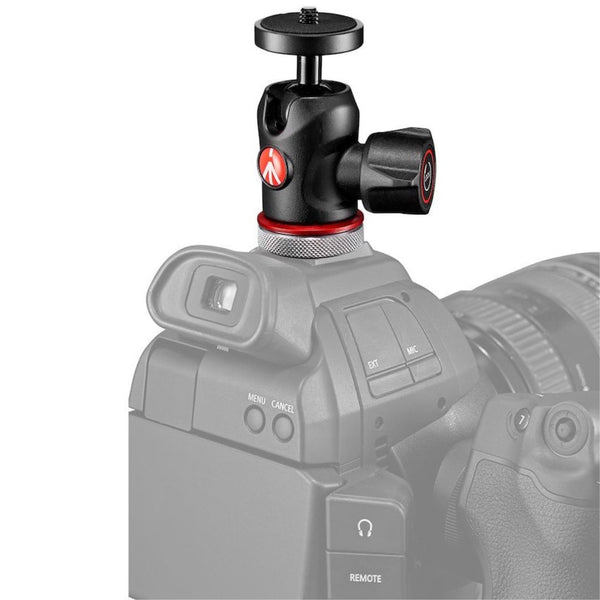 MH492LCD-BHUS - Cabezal de Bola Central Manfrotto con Montaje de Zapata Fría Versátiles para Fotógrafos y Videógrafos