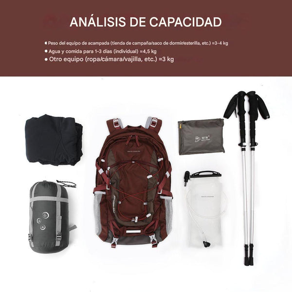 Morrales para Camping Mountaintop 40L 5 Colores