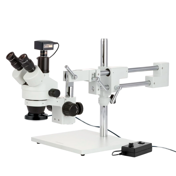 Microscopio Estereoscópico Trinocular AmScope 7X-45X + Luz LED - Cámara 5MP