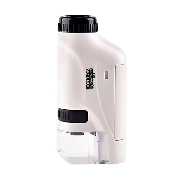 Microscopio de Bolsillo para Niños: Kit de Juguete Científico Educativo 60–120x con Luz LED (+6)