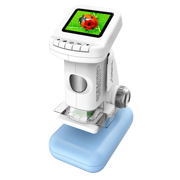 Microscopio para Niños 1200X Portátil de Bolsillo Digital con Pantalla de 2" Función Foto/Video Recargable para Estudiantes (+12)