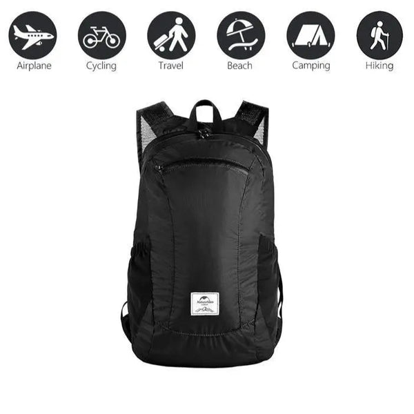 Mochila Plegable Naturehike de 18L con Tela Impermeable 30D y Cremallera YKK Sellada