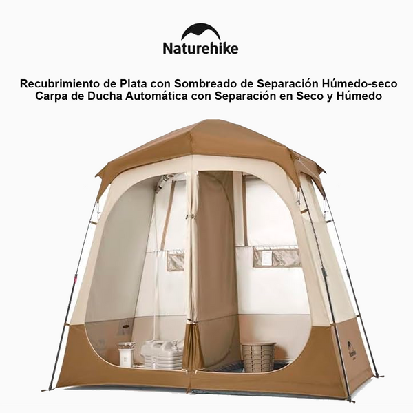 Naturehike Carpa Automática Ducha Separación Seco y Húmedo Camping Viaje Vestidor Refugio Baño Portátil