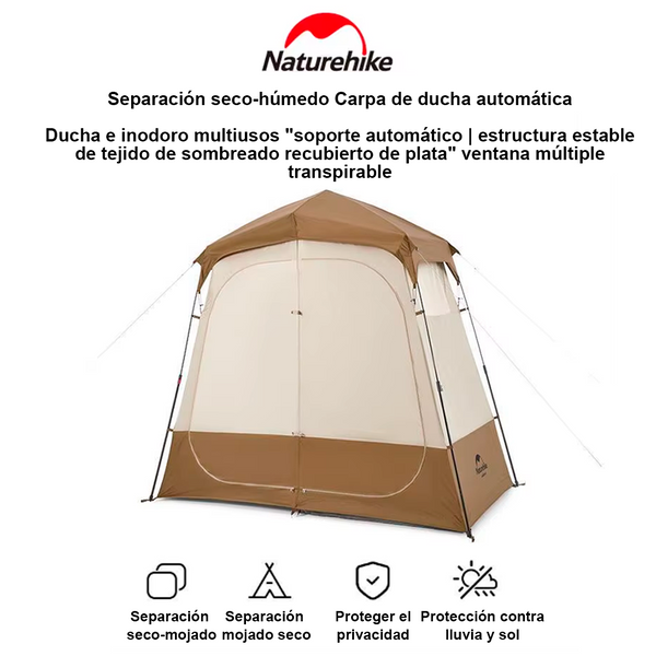 Naturehike Carpa Automática Ducha Separación Seco y Húmedo Camping Viaje Vestidor Refugio Baño Portátil