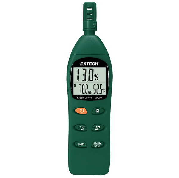 Psicrómetros Higrotermómetros Extech Serie RH300 con Humedad Relativa de 10% a 90%