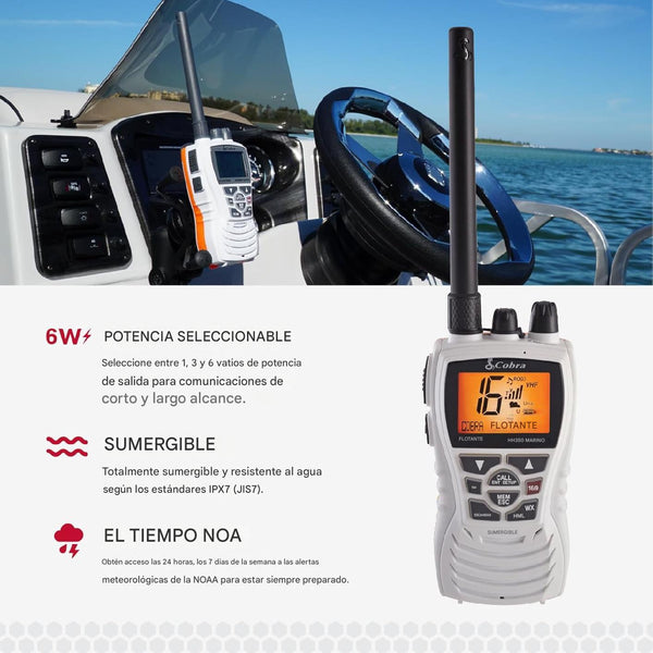 Radio VHF Cobra MR HH350 FLT: Resistete al Agua