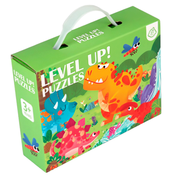 Rompecabezas Level Up! de Dinosuarios de 60 Piezas (+3)